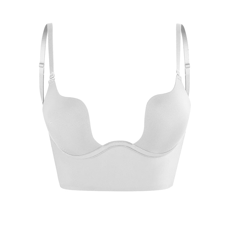 Backless Bra with Transparent Straps and Deep Plunge for Invisible Support and Everyday Comfort | Sansoti