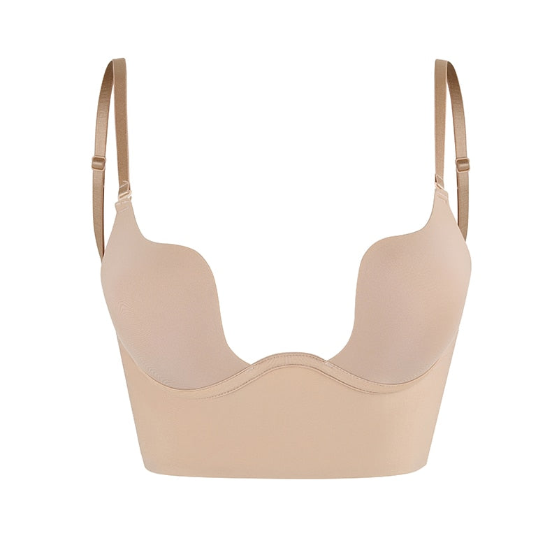 Backless Bra with Transparent Straps and Deep Plunge for Invisible Support and Everyday Comfort | Sansoti