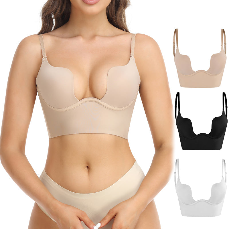 Backless Bra with Transparent Straps and Deep Plunge for Invisible Support and Everyday Comfort | Sansoti