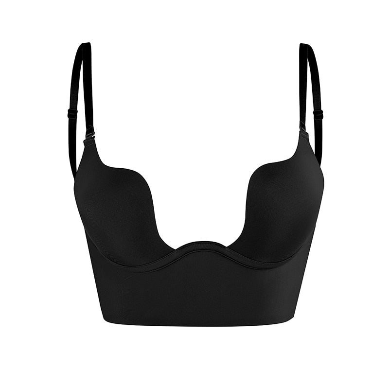 Backless Bra with Transparent Straps and Deep Plunge for Invisible Support and Everyday Comfort | Sansoti