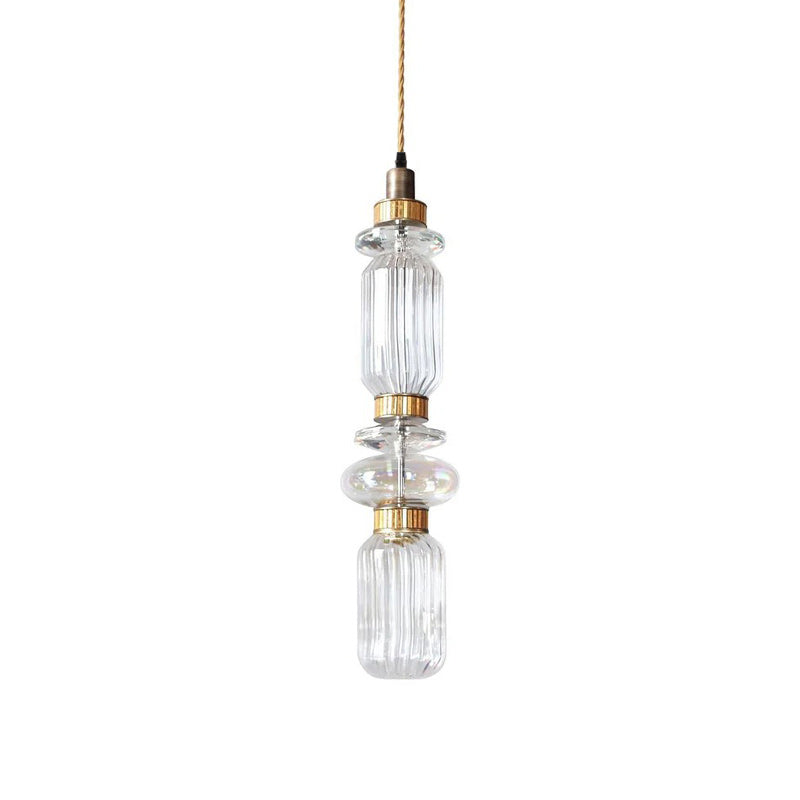 Glazen Hanglamp met Koperen Afwerking en Elegante Bolvorm voor Woonkamer en Eetkamer | Sansoti