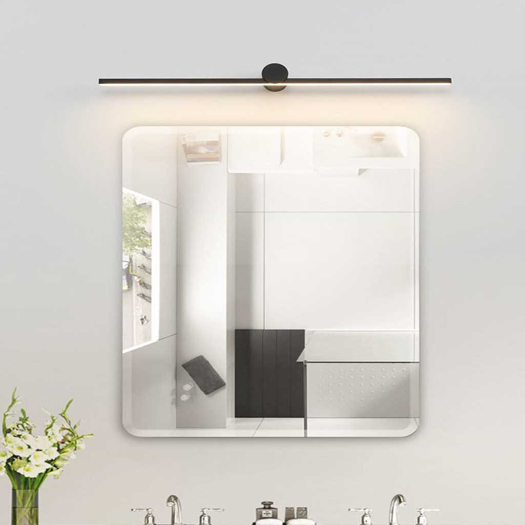 Lineare Badezimmerleuchte Schwarzes Metall LED-Wandbeleuchtung Spiegel Modernes minimalistisches Design 60-150cm | Sansoti