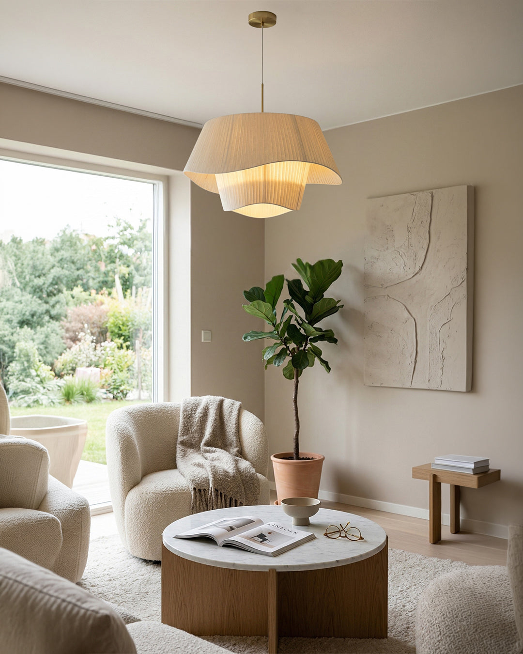 Moderne Tyvek Hanglamp Rond Design Warm Wit Dimbaar Woonkamer Eetkamer Slaapkamer Decoratieve Plafondverlichting | Sansoti