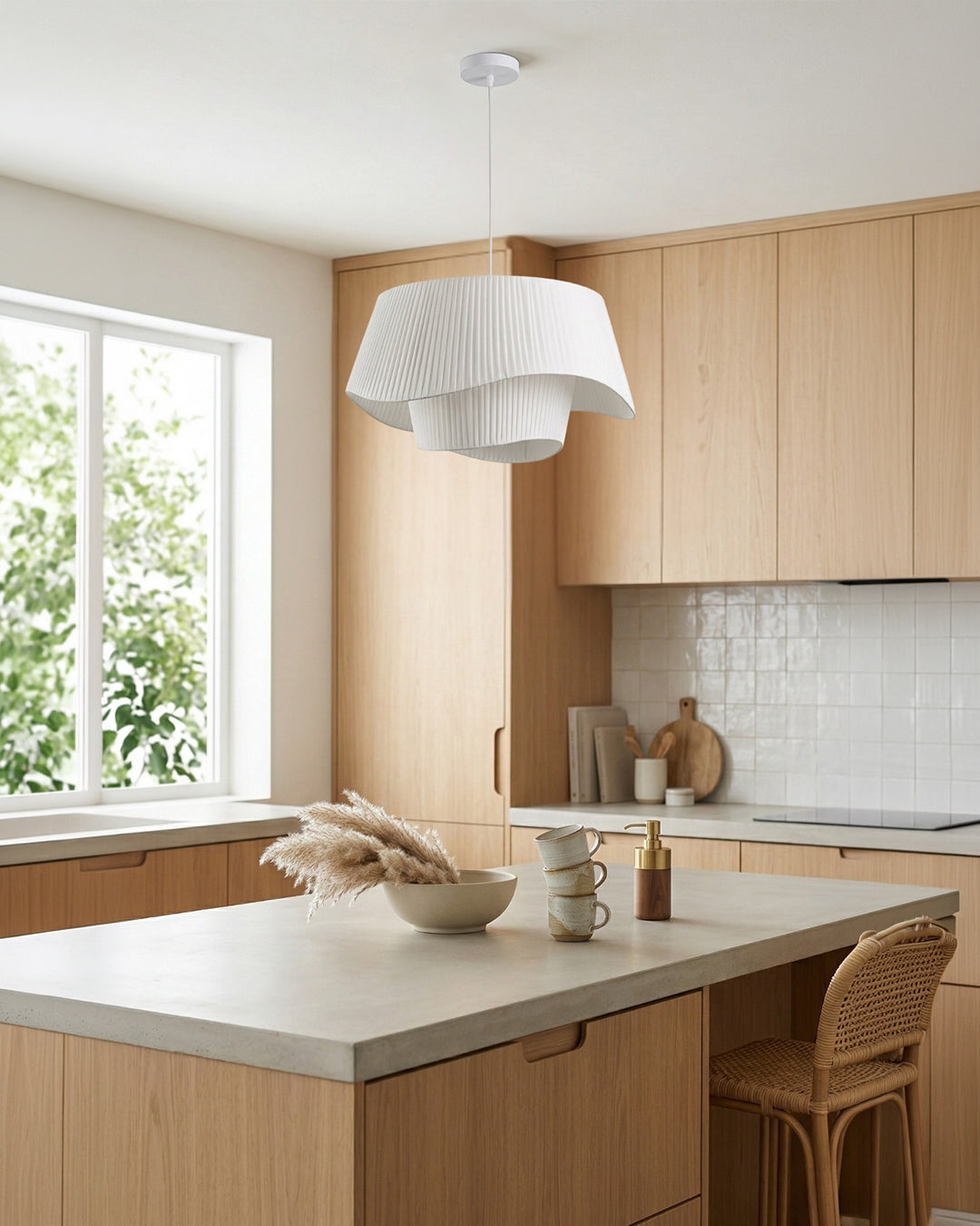 Moderne Tyvek Hanglamp Rond Design Warm Wit Dimbaar Woonkamer Eetkamer Slaapkamer Decoratieve Plafondverlichting | Sansoti