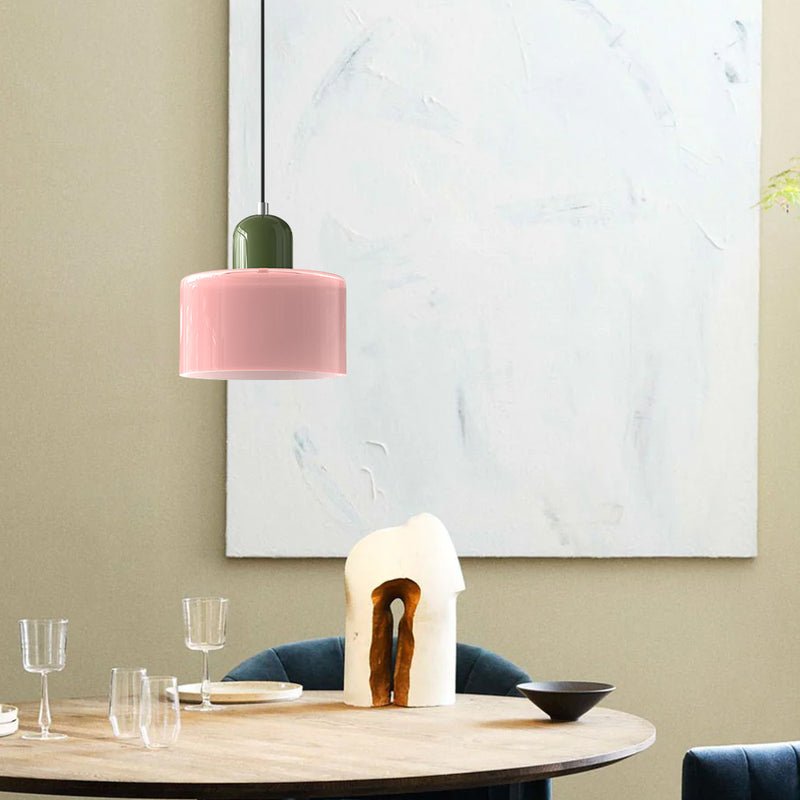 Glass Pendant Lamp Bauhaus Style Handwoven Finish Dining Room Living Room | Sansoti