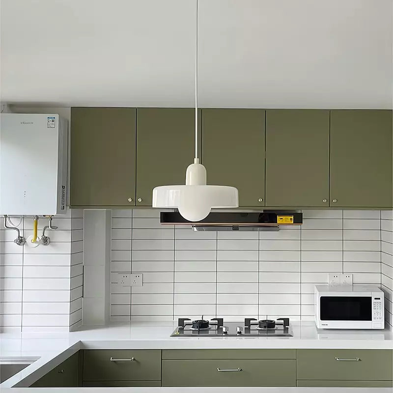 Glazen Hanglamp Bauhausstijl Gekleurd Glas Rond Ø25-35cm E27 Verstelbaar Eettafel Plafondlamp Retro Design | Sansoti