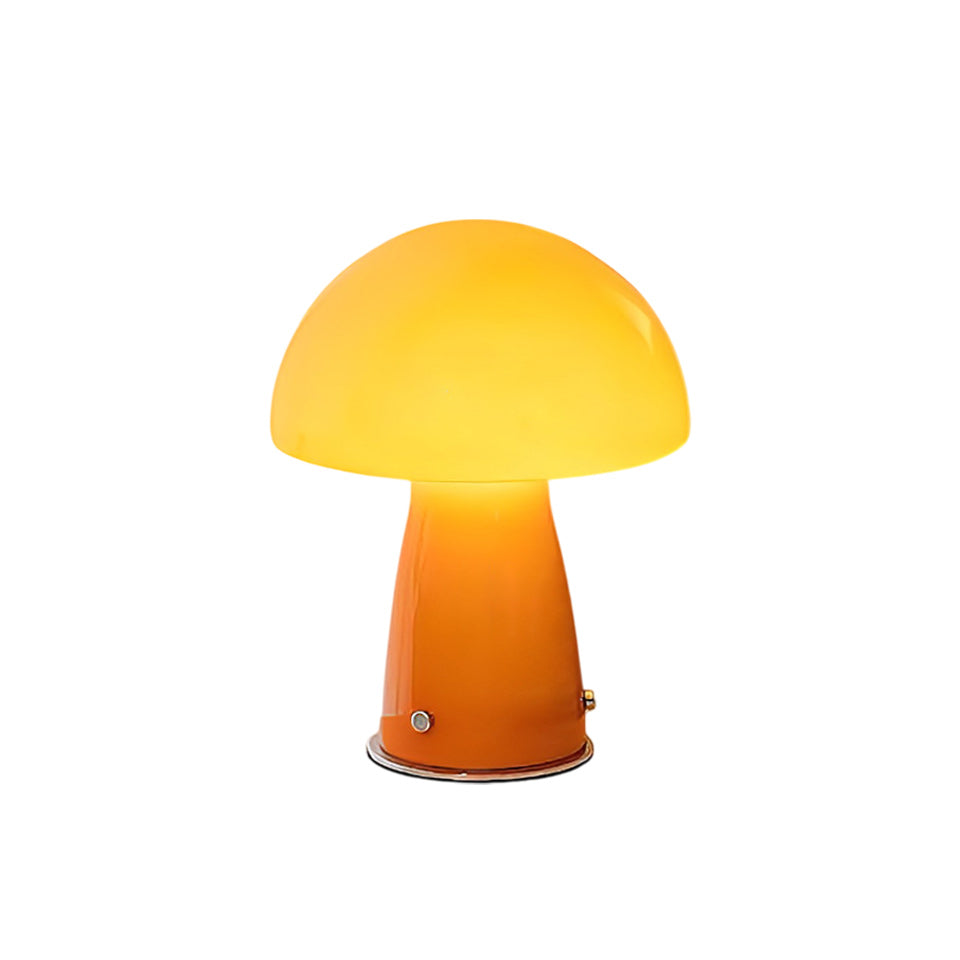 Bauhaus Paddenstoel Tafellamp Glas & Metaal — Retro Design met Warm Licht — Voor Woonkamer, Slaapkamer, Kantoor | Sansoti