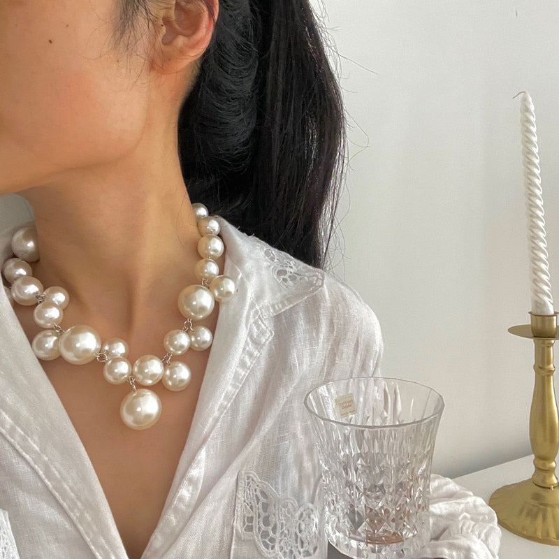 Elegante Parelketting Dames Rond Wit Feestelijk | Sansoti