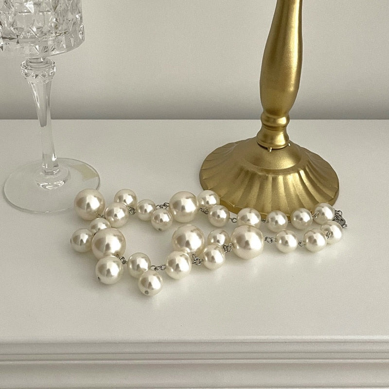 Elegante Parelketting Dames Rond Wit Feestelijk | Sansoti