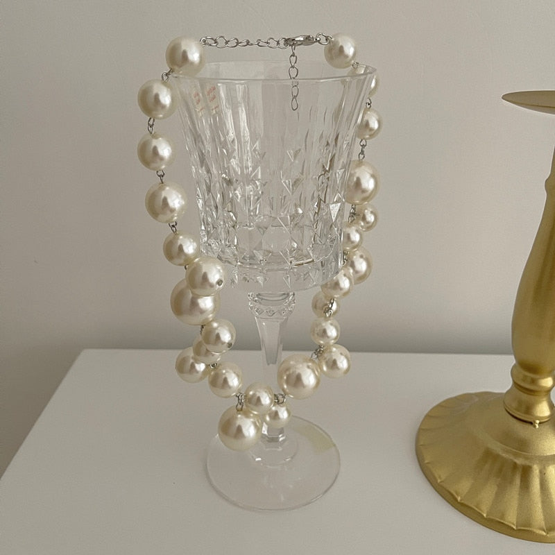 Elegante Parelketting Dames Rond Wit Feestelijk | Sansoti