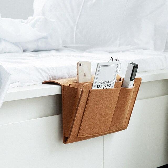 Vilten Bed Organizer Hangend voor Matras & Bank – Opbergzak Nachtkastje met Vakken – Praktische Opberger | Sansoti