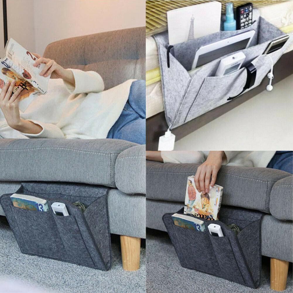 Vilten Bed Organizer Hangend voor Matras & Bank – Opbergzak Nachtkastje met Vakken – Praktische Opberger | Sansoti