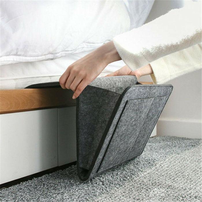 Vilten Bed Organizer Hangend voor Matras & Bank – Opbergzak Nachtkastje met Vakken – Praktische Opberger | Sansoti