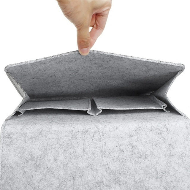 Vilten Bed Organizer Hangend voor Matras & Bank – Opbergzak Nachtkastje met Vakken – Praktische Opberger | Sansoti