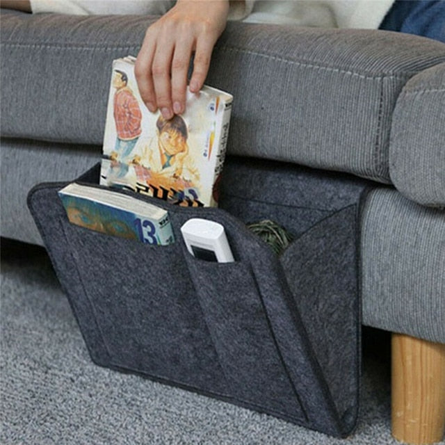 Vilten Bed Organizer Hangend voor Matras & Bank – Opbergzak Nachtkastje met Vakken – Praktische Opberger | Sansoti
