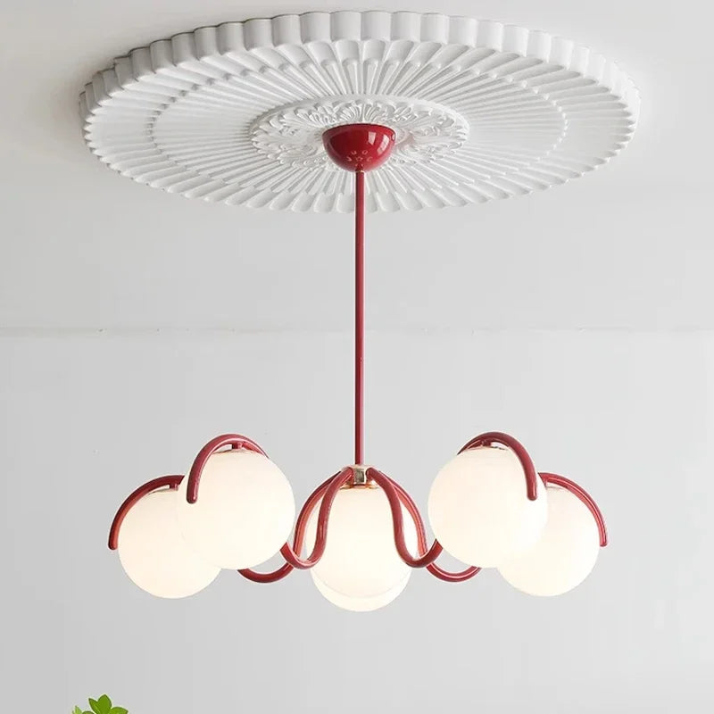 Ronde glazen kroonluchter 69 cm 6 lichtpunten glas metaal sfeervol woonkamer slaapkamer studeerkamer | Sansoti
