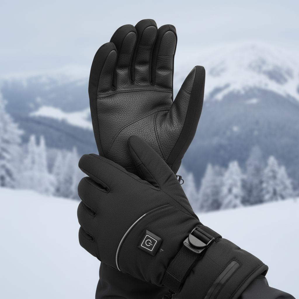 Beheizte Handschuhe mit Touchscreen-Funktion, wasserdichte Fleece-Winterhandschuhe zum Skifahren und Wandern im Freien | Sansoti