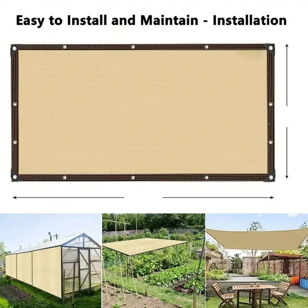 Schaduwdoek voor Tuin — HDPE Zonwering met UV-Bescherming | 90% Schaduw | Duurzaam Weefsel met Metalen Ogen | Ideaal voor Terras Balkon Kas | Luchtdoorlatend Doek voor Zomer | Sansoti