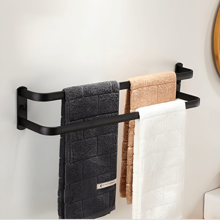Handtuchhalter Aluminium Wandmontage Bad 40cm 60cm Schwarz 2 3 Stange | Restfield