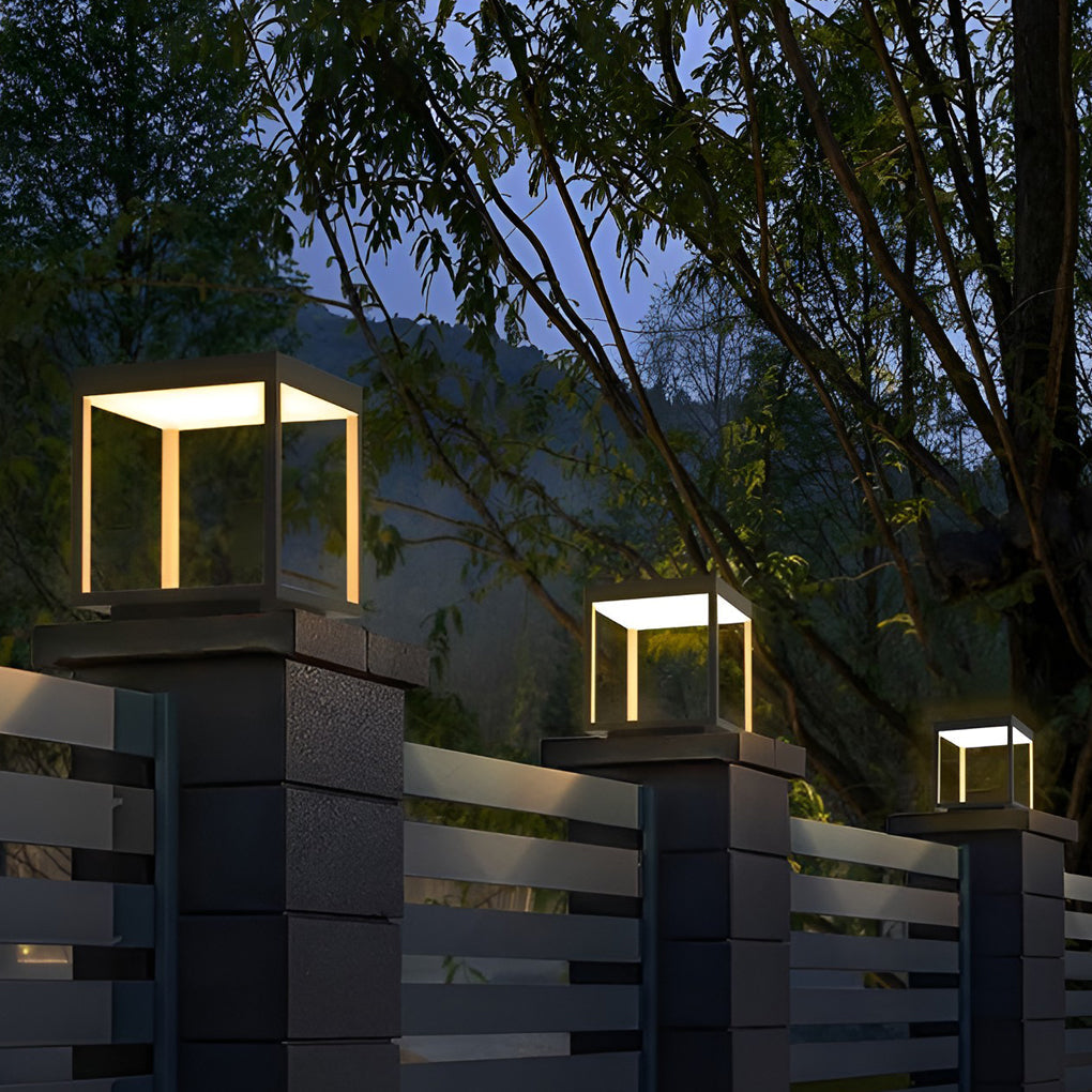 LED outdoor lamp for pole modern stainless steel IP54 warm white open frame design garden lighting wall decoration rechargeable | Sansoti