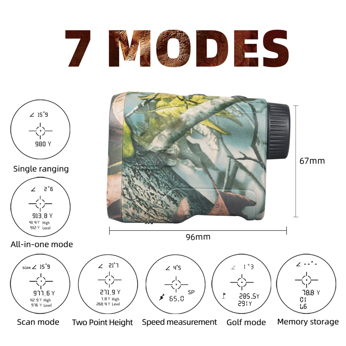 Entfernungsmesser Jagd 915 Meter Reichweite Laser-Präzisionsmessgerät Outdoor-Fernglas Golf USB-C Aufladbar Wasserdicht | Sansoti