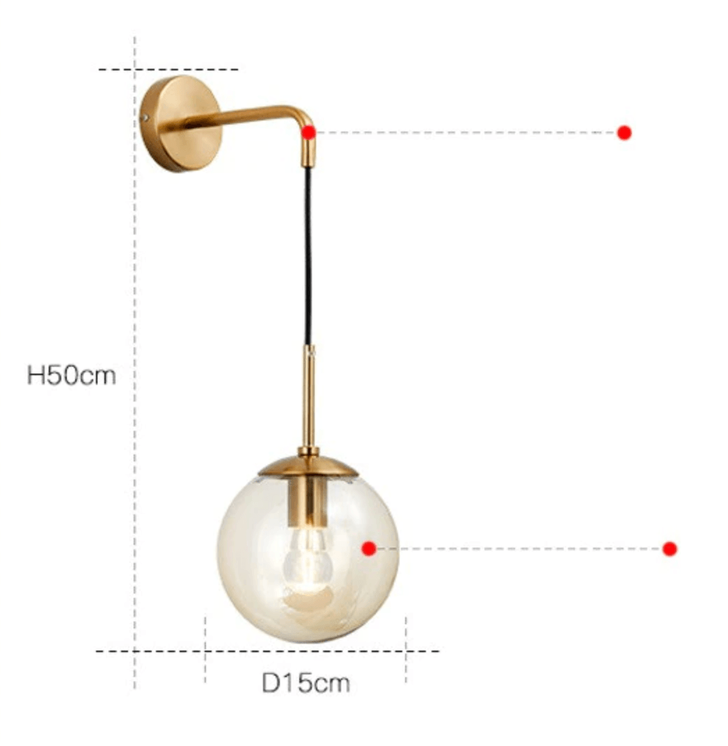Glazen Wandlamp met Metalen Armatuur – Moderne Wandverlichting voor Hal, Slaapkamer en Woonkamer | Sansoti