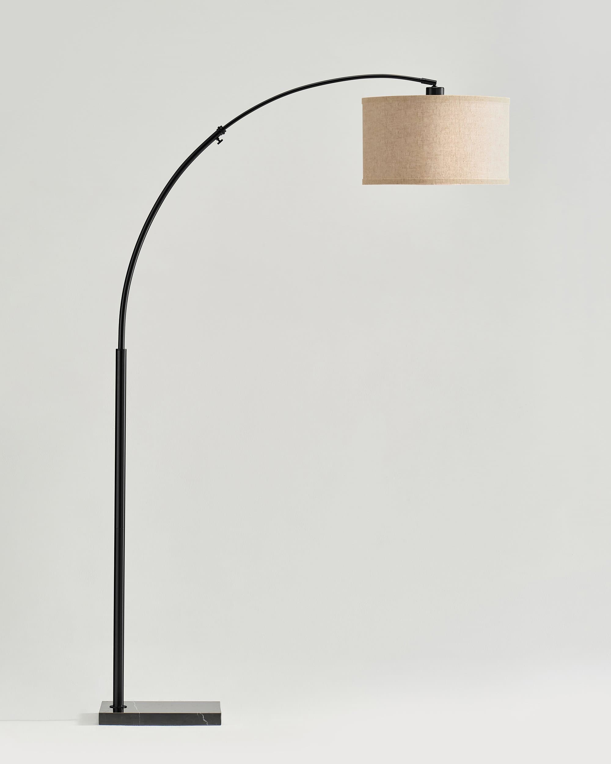 Bogenleuchte Stehleuchte Mit Marmorfuß Messing Schwarz 193cm Modern LED | Restfield