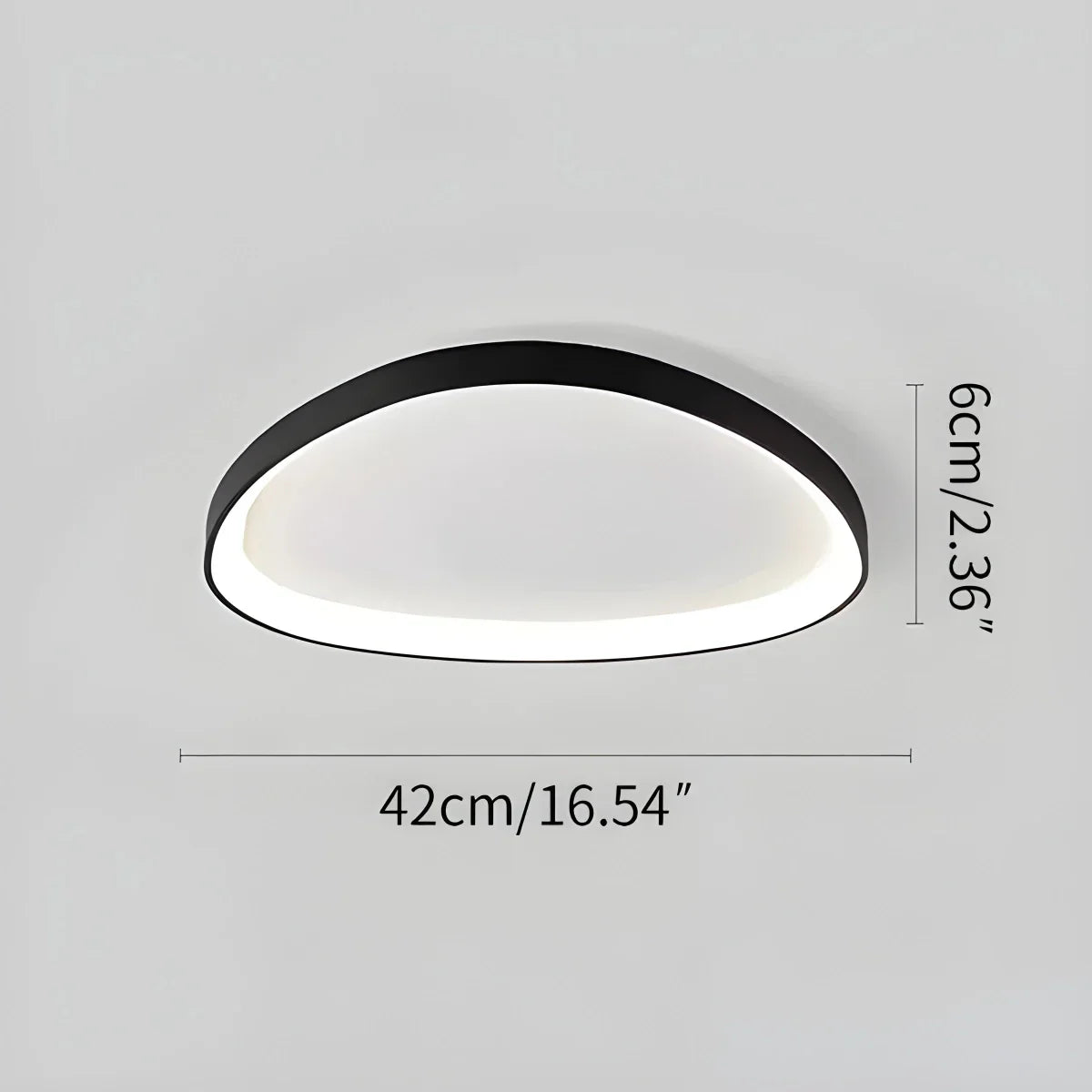 LED Deckenleuchte Oval Dimmbar Metall Schwarz Weiß Schlafzimmer Flur Wohnzimmer Moderne Deckenbeleuchtung Skandinavisches Design Aufbauleuchte | Restfield