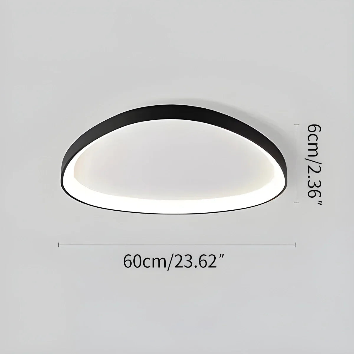 LED Deckenleuchte Oval Dimmbar Metall Schwarz Weiß Schlafzimmer Flur Wohnzimmer Moderne Deckenbeleuchtung Skandinavisches Design Aufbauleuchte | Restfield