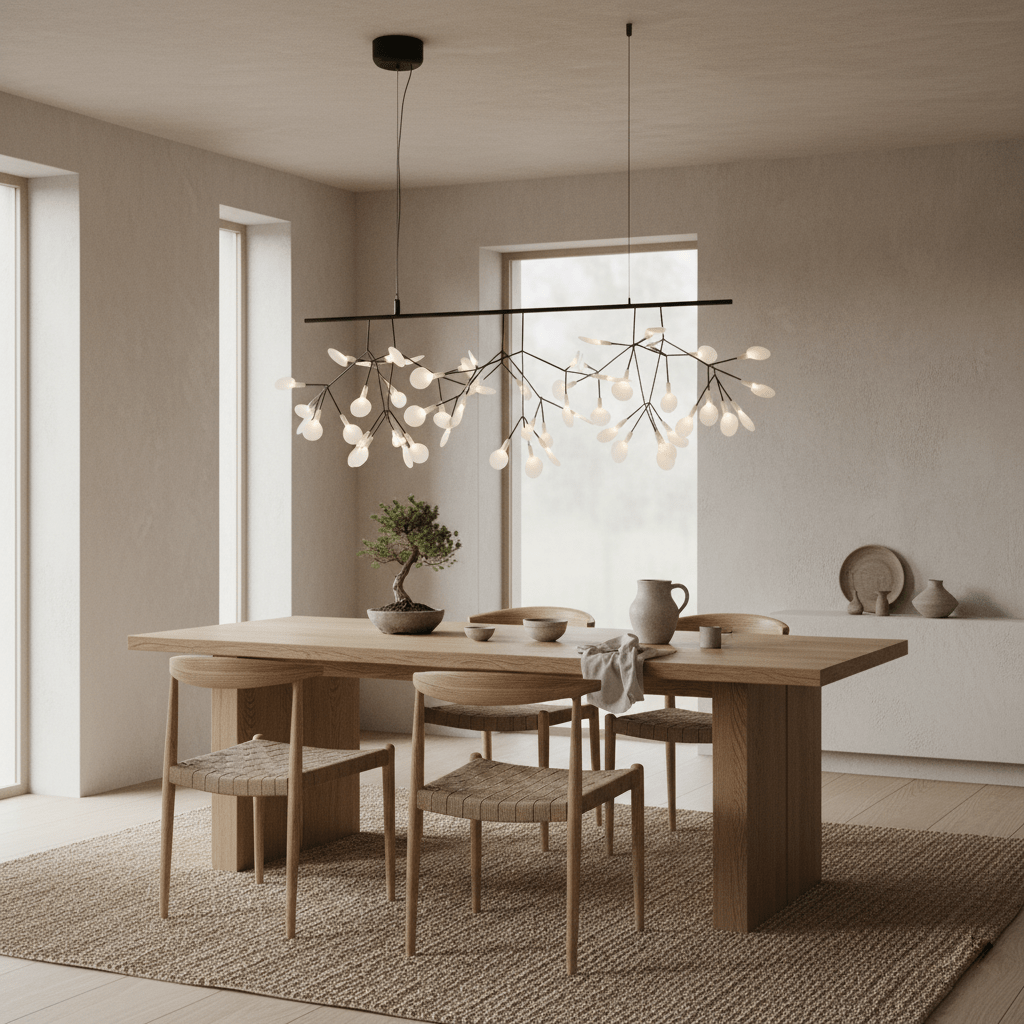 LED Kroonluchter Zwart met Acryl Lichtpunten – 30 tot 135 Lampjes voor Eetkamer en Hal | Sansoti