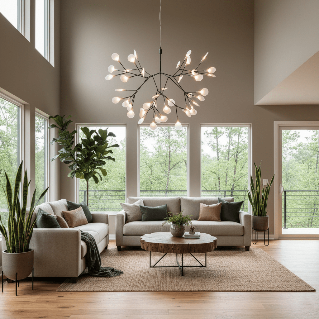 LED Kroonluchter Zwart met Acryl Lichtpunten – 30 tot 135 Lampjes voor Eetkamer en Hal | Sansoti