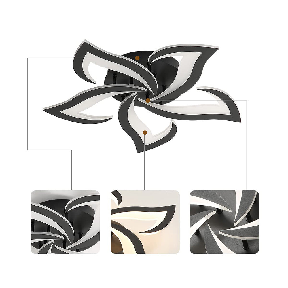 Lovela Flower Deckenleuchte LED 3200 Lumen Schwarz Wohnzimmer Schlafzimmer Design Deckenleuchte modern | Restfield