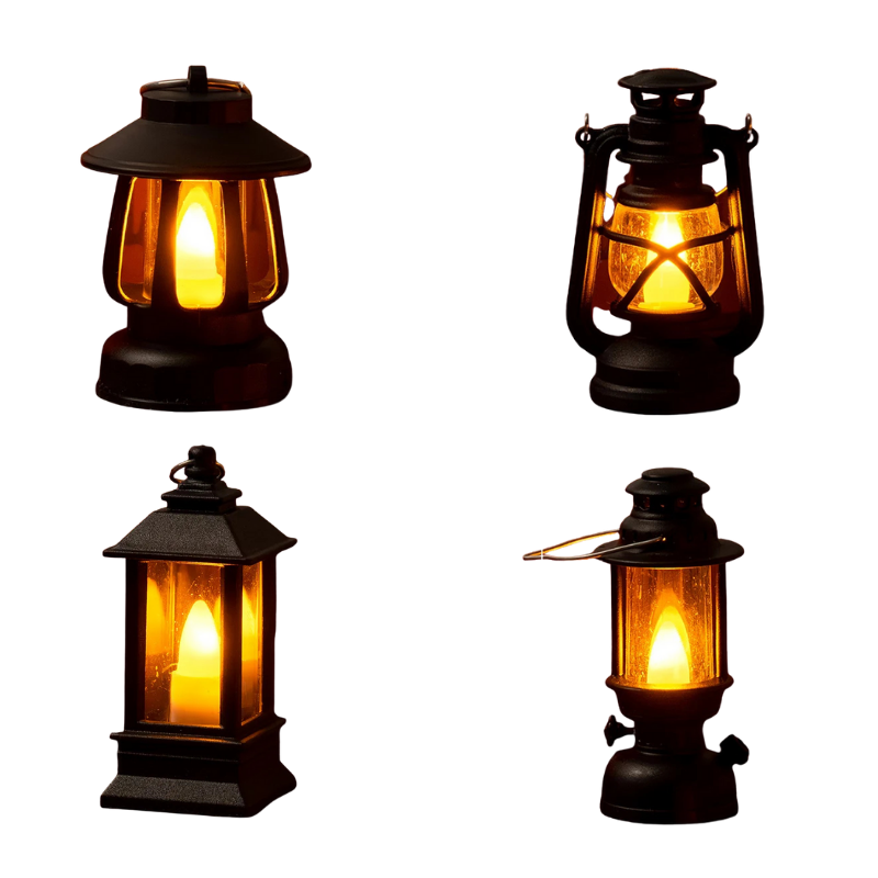 Mini LED Nachtlampje Retro Design Poppenhuisverlichting Warm Sfeerlicht Decoratief Miniatuurlamp Kinderkamer | Sansoti