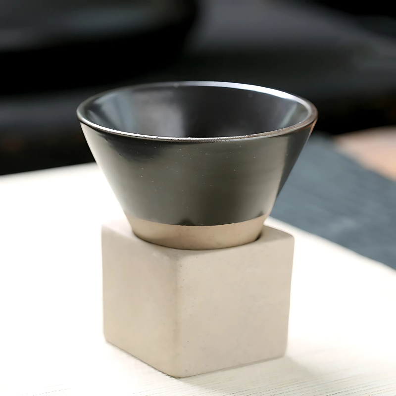 Keramische Espressokopjes Set 100ml Handgemaakt Glazuur Koffie Thee Traditioneel Design 2 Stuks Servies | Sansoti