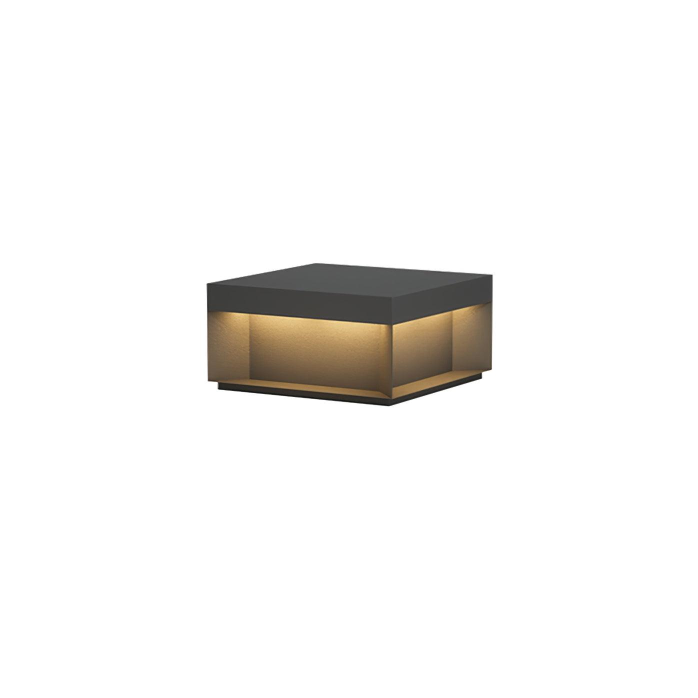 Buiten Tuinlamp Vierkant — Waterdicht IP65 Sokkel Verlichting Zwart Metaal & Matglas — 20×20×10 cm / 30×30×15 cm / 40×40×20 cm / 50×50×35 cm — Solarpaneel of Netaansluiting — 3000K/4000K/6000K — Oprit, Terras, Pad & Hek | Sansoti