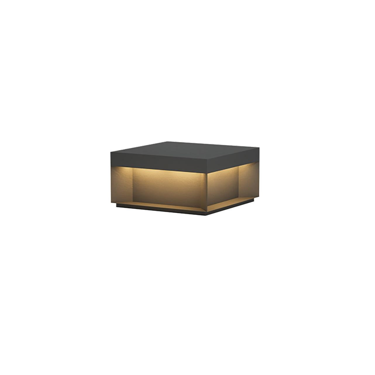 Buiten Tuinlamp Vierkant — Waterdicht IP65 Sokkel Verlichting Zwart Metaal & Matglas — 20×20×10 cm / 30×30×15 cm / 40×40×20 cm / 50×50×35 cm — Solarpaneel of Netaansluiting — 3000K/4000K/6000K — Oprit, Terras, Pad & Hek | Sansoti
