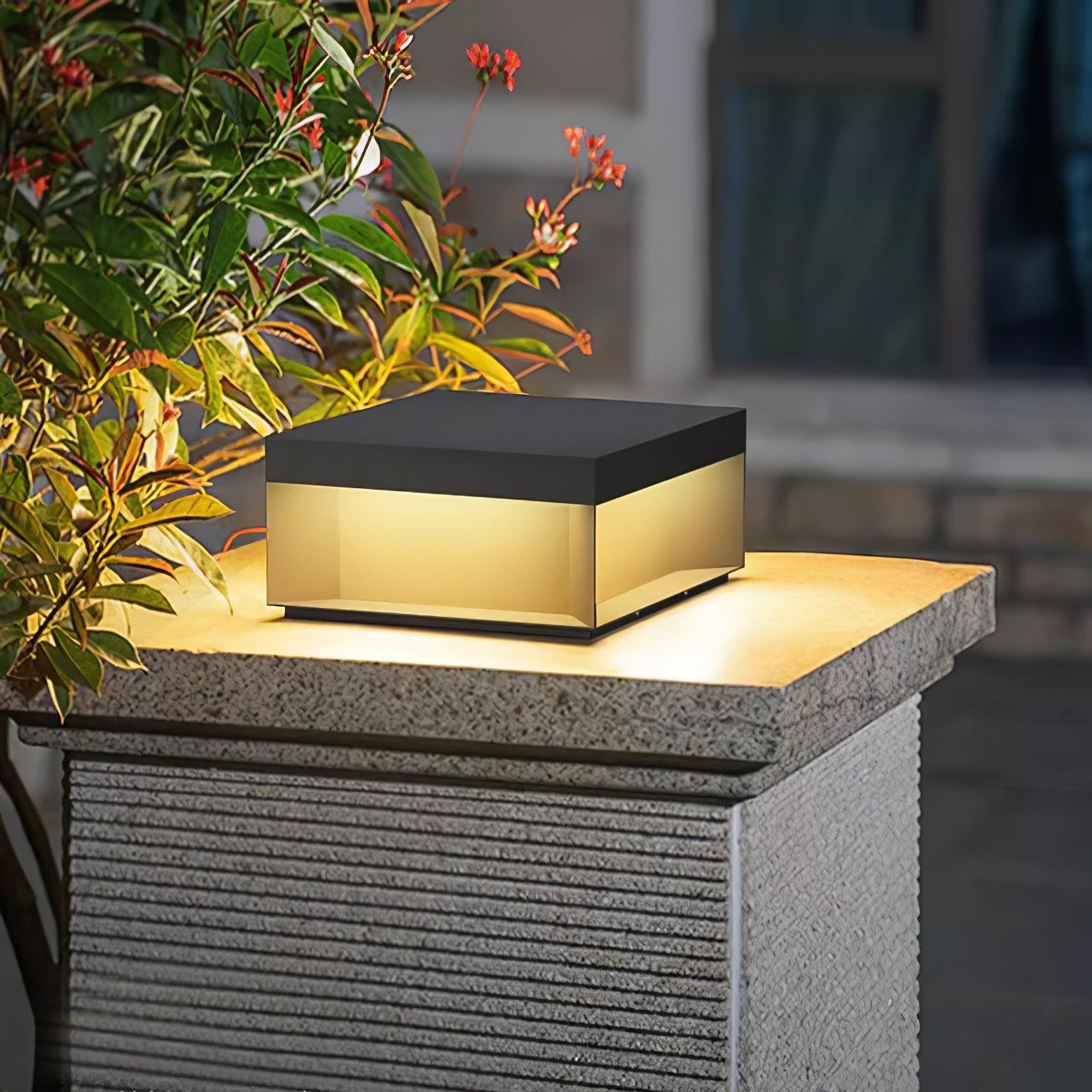 Solar Garden Post Light Modern IP65 Black Aluminum Path Lighting Waterproof for Garden Driveway Terrace | Sansoti