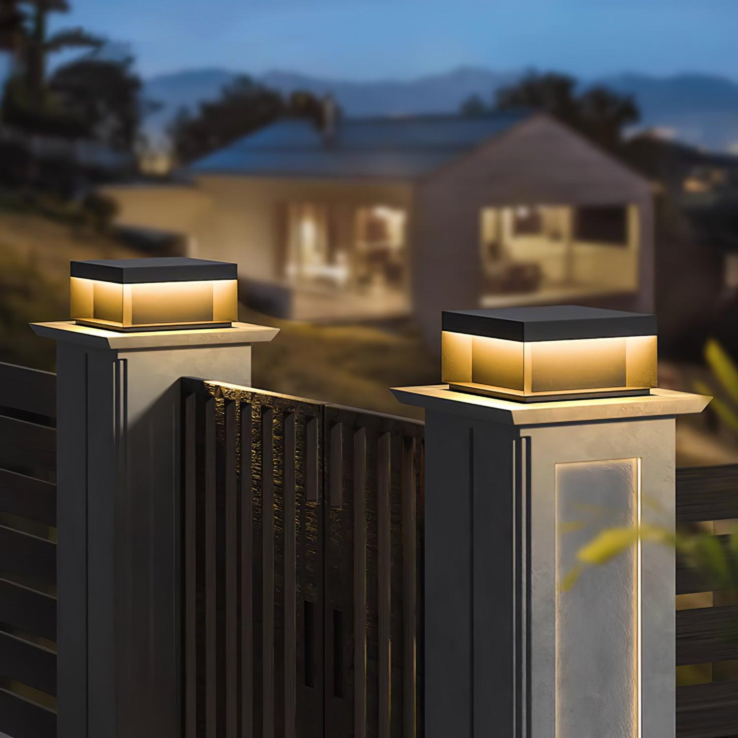 Solar Garden Post Light Modern IP65 Black Aluminum Path Lighting Waterproof for Garden Driveway Terrace | Sansoti