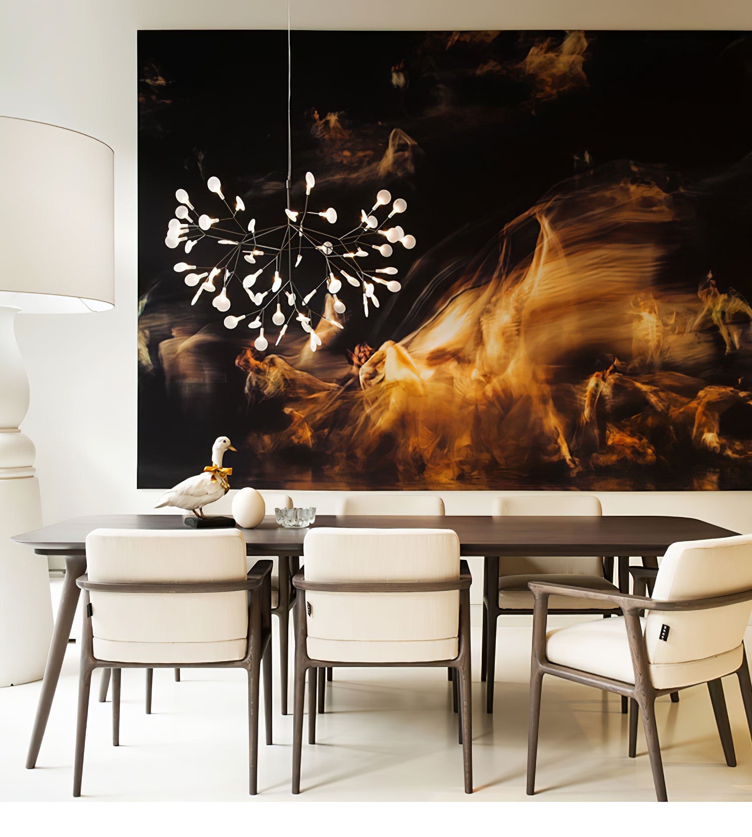LED Kroonluchter Zwart met Acryl Lichtpunten – 30 tot 135 Lampjes voor Eetkamer en Hal | Sansoti