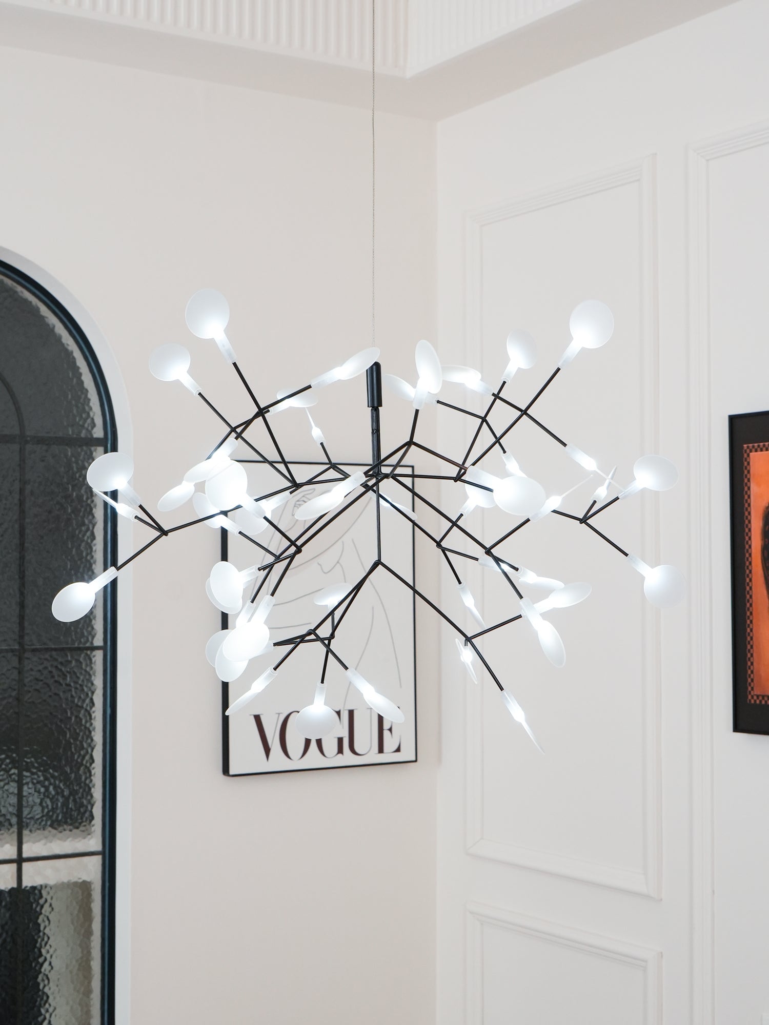 LED Kroonluchter Zwart met Acryl Lichtpunten – 30 tot 135 Lampjes voor Eetkamer en Hal | Sansoti