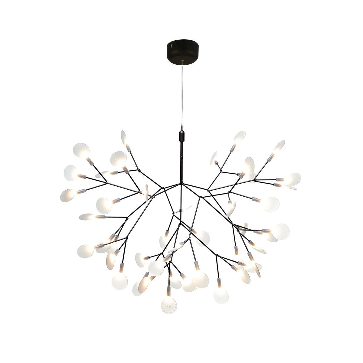 LED Kroonluchter Zwart met Acryl Lichtpunten – 30 tot 135 Lampjes voor Eetkamer en Hal | Sansoti