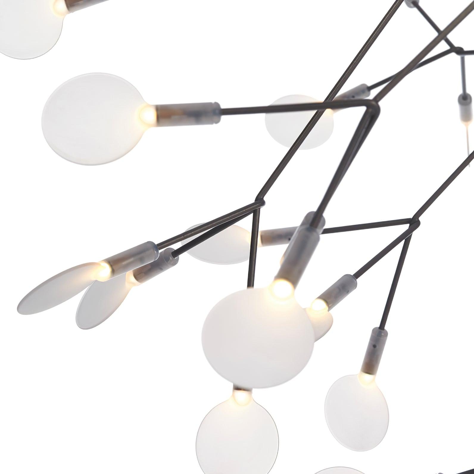 LED Kroonluchter Zwart met Acryl Lichtpunten – 30 tot 135 Lampjes voor Eetkamer en Hal | Sansoti