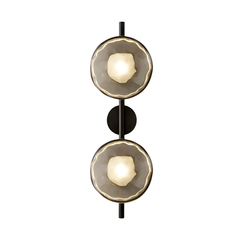 Wandlamp Glas Rond Scandinavisch LED 5W Zwart Goud 20cm Design | Sansoti
