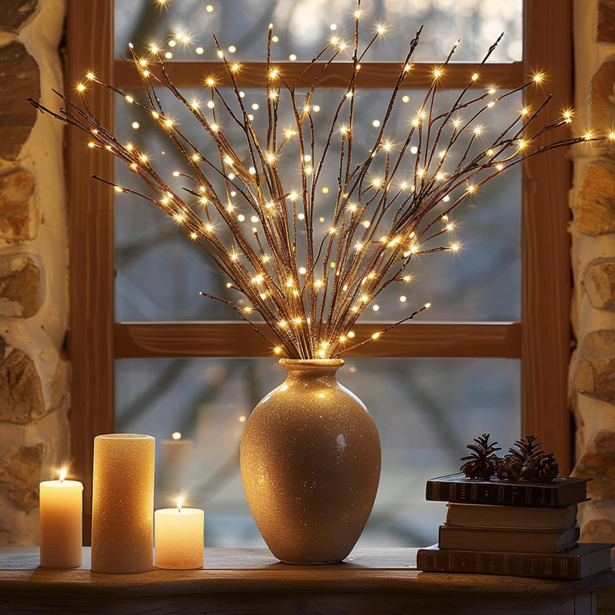 Beleuchtete Weidenzweige 77 cm LED batteriebetriebene Tischlampe Vasendekoration Warmweißes Licht Wohnzimmer Schlafzimmer | Sansoti