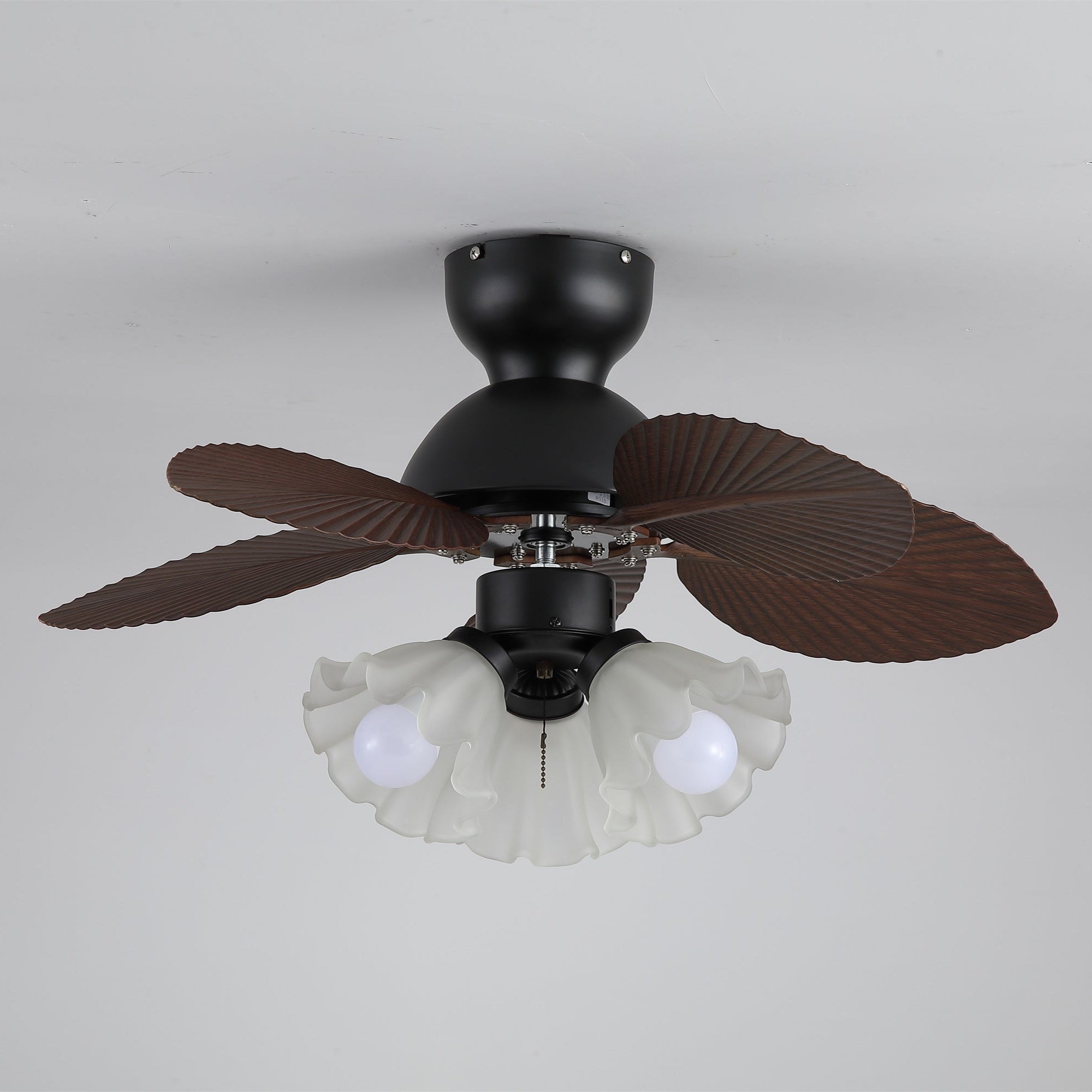Plafondventilator met verlichting Ø80cm DC-motor afstandsbediening walnoot zwart 6 snelheden 35W 220V | Sansoti