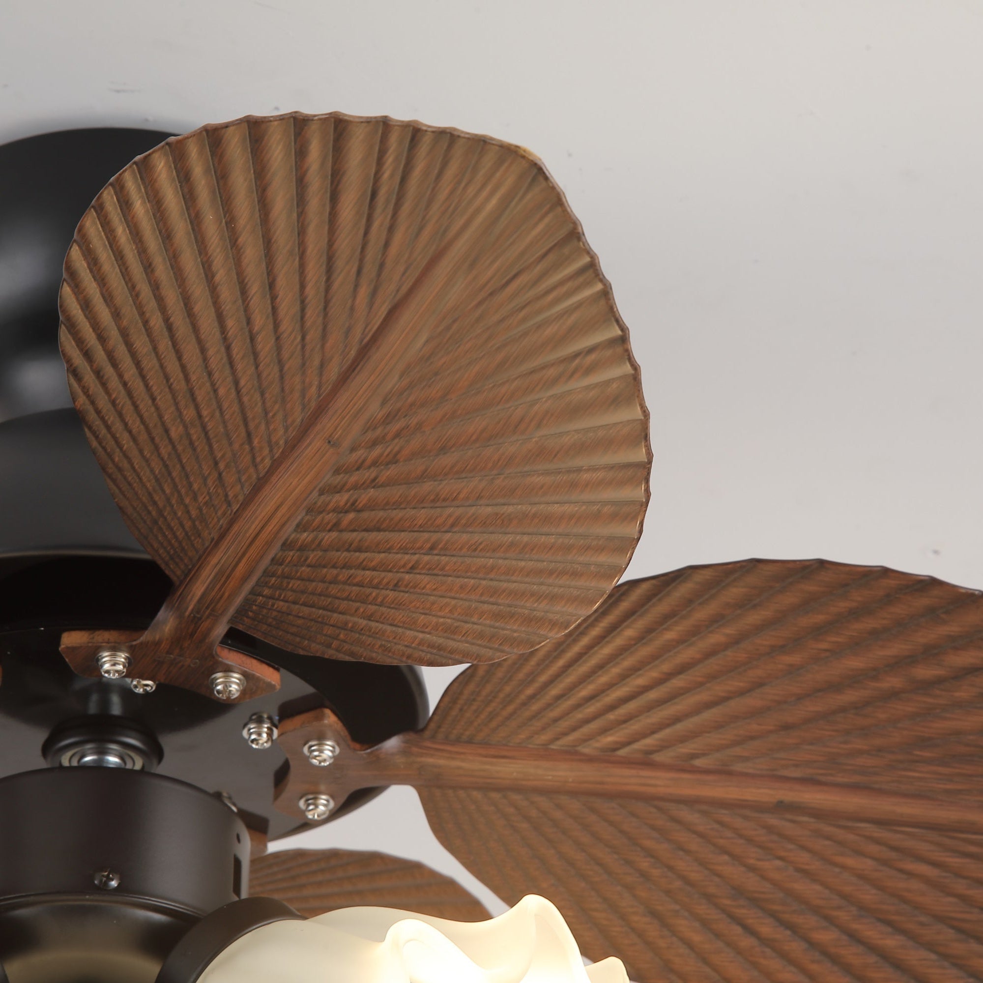 Plafondventilator met verlichting Ø80cm DC-motor afstandsbediening walnoot zwart 6 snelheden 35W 220V | Sansoti