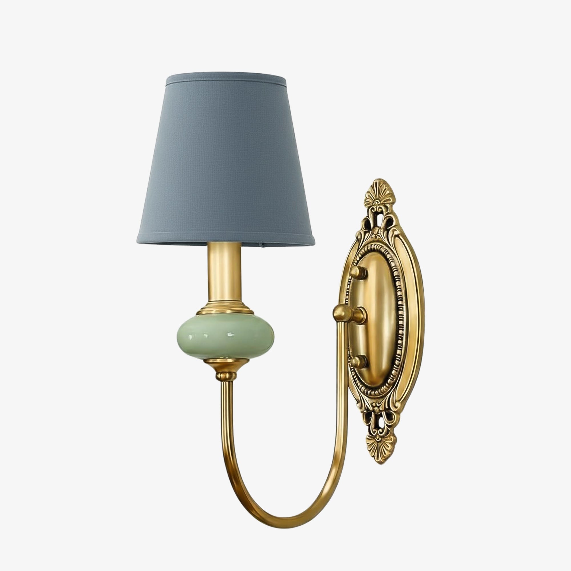 Keramische wandlamp met stoffen kap - 1 of 2 lichtpunten - E27 - diverse kleuren & stijlen | Sansoti