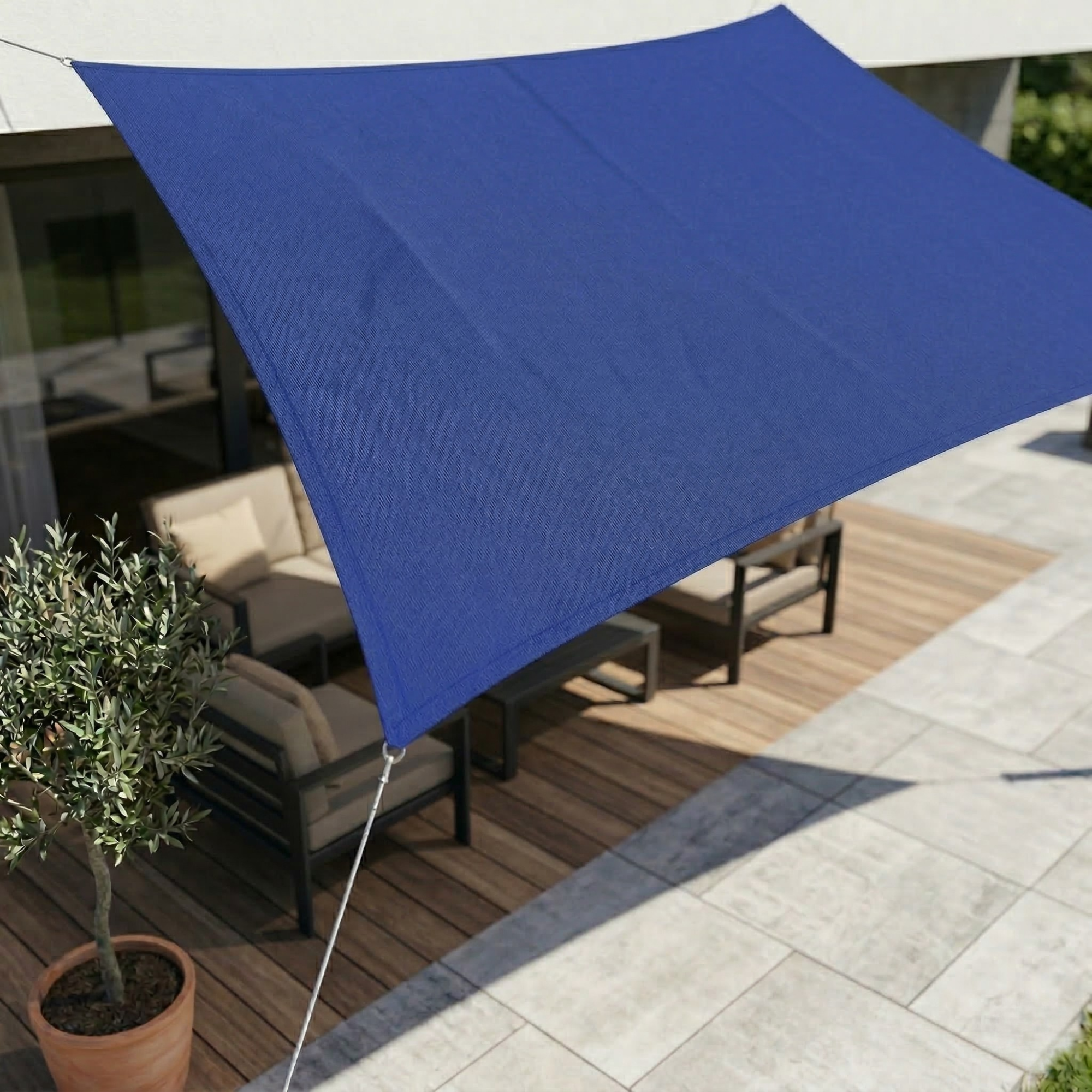 Rechthoekig Zonnezeil Polyester Waterdicht UV-bestendig Tuin Terras Schaduwdoek 98% UV-bescherming Balkondoek | Sansoti