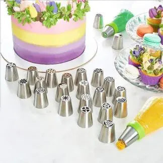 Bloem Spuitmonden Set Edelstaal voor Taartdecoratie Crème Bladpatronen Professionele Bakgereedschap Slagroomspuitzakken Decoratietools Gebak Versiering Fijne Details | Sansoti