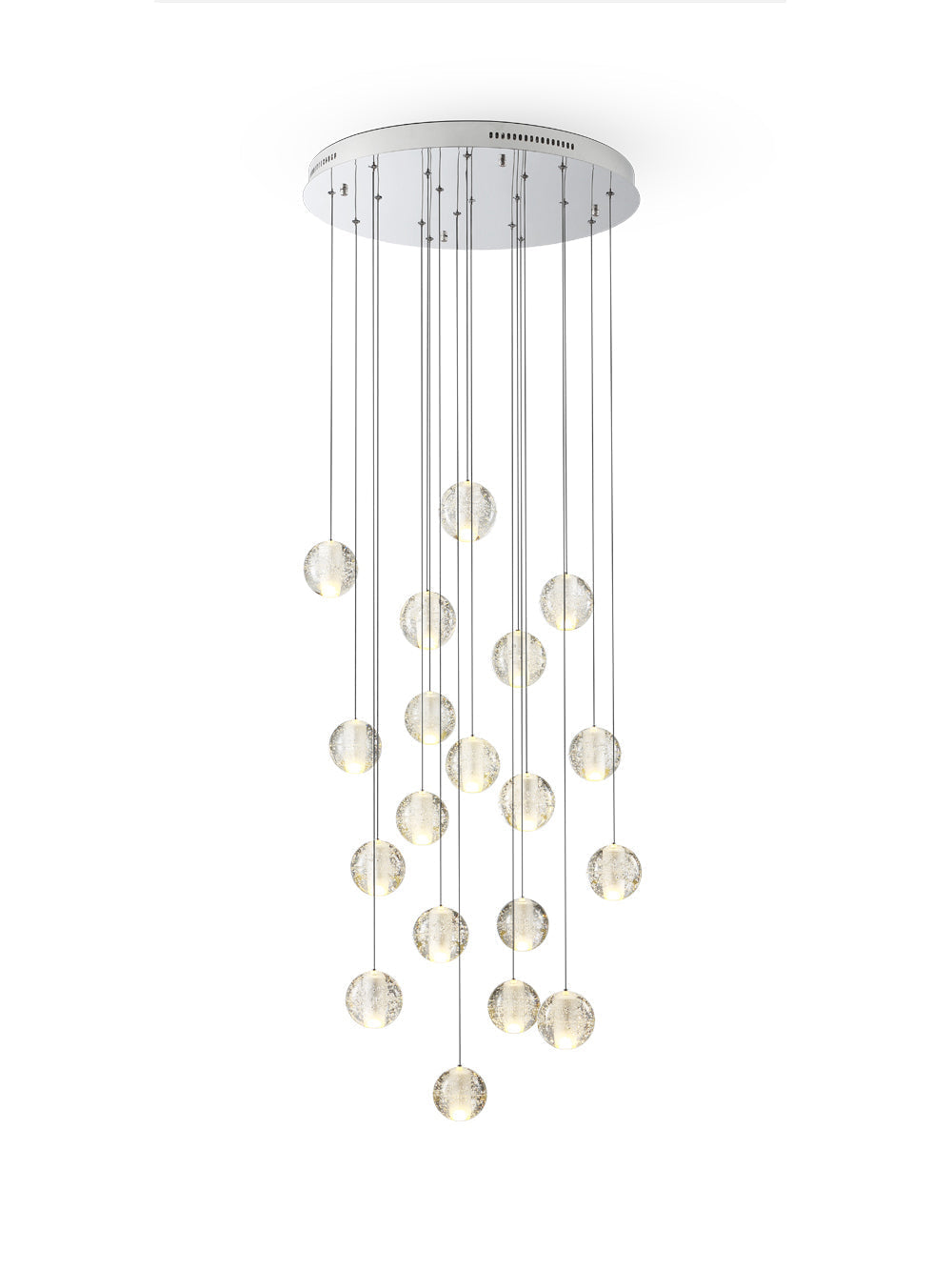 Crystal Cluster Pendant Lights Multiple Spheres Chrome Ceiling Lighting Modern Design Dining Room Living Room | Sansoti